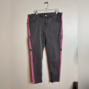 Brand New Homme + Femme Denim Jeans Gray Pink Side Logos Mens Sz 40